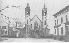 A picture of St. Mark's taken in the 1890s. The building to the right is now the Kendall College parking lot.
