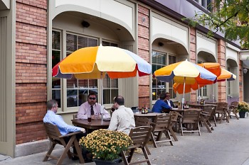 Outdoor seating at Sundance Grill on Ottawa Avenue