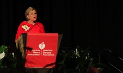 Susan Ford Bates speaking during Tuesday evenings Heart Ball