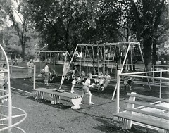 An active playground at Cherry Park on the corner of Cherry and Eastern