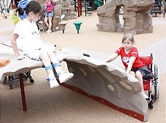 Inclusive Playgrounds challenge kids at all levels
