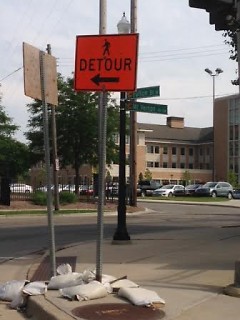Some local businesses have had to display signs for customers facing a detour