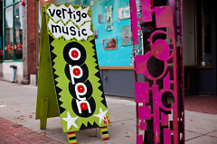 Vertigo Music signage on Division Avenue