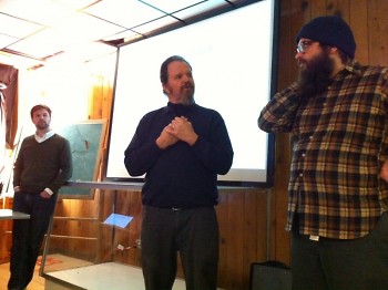 Jonathan Pichot , Paul Wittenbraker and George Wietor at the recent Viget.org relaunch held at Civic Studio