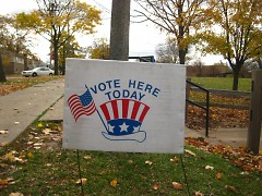 Voting sign outside of Mulick Park Elementary
