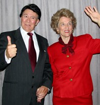 Ronald and Nancy Reagan, played by historians and artists William and Sue Wills, will share stories about their lives together.